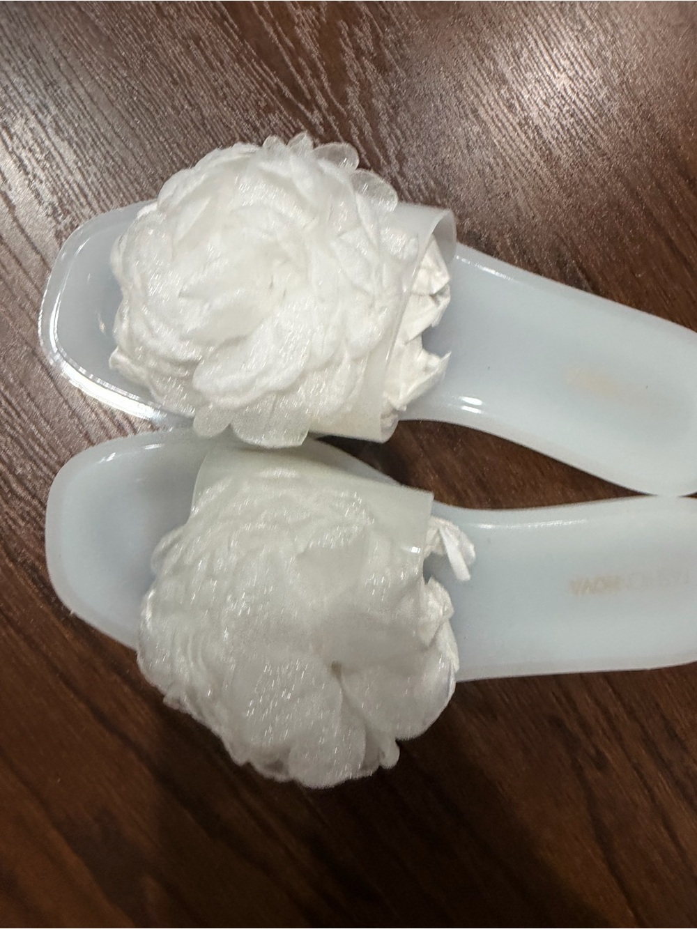 Fashion Nova White Floral Slide Sandals